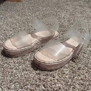 Gianni Bini Transparent Women's Platform Sandals